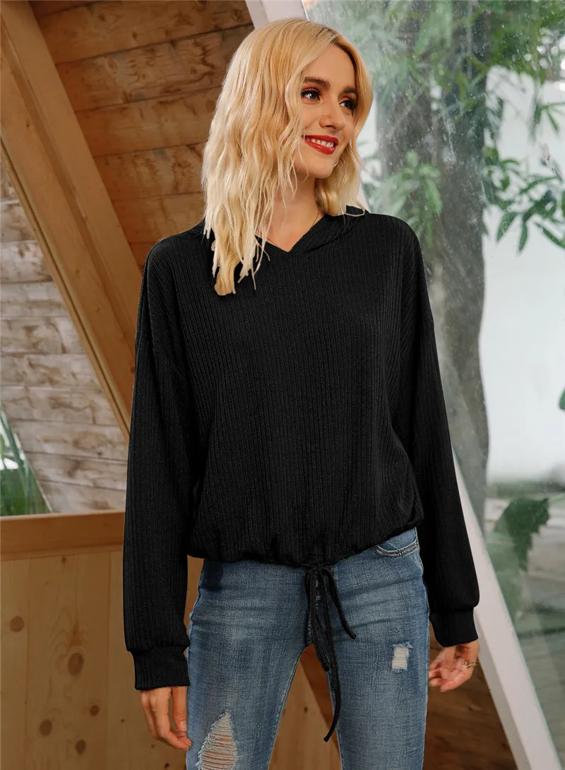 

Brand New Solid Hoodies Women Fashion Long Sleeve Spring Autumn Sweatshirt Hooded Slim Casual Plus Size Loose Streetwear Jumper