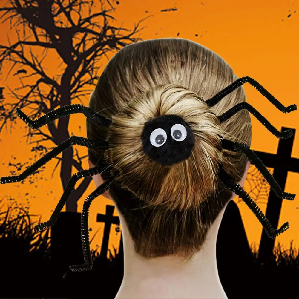 1 шт. креативная резинка для волос в форме паука легко сгибается стиле Хэллоуина