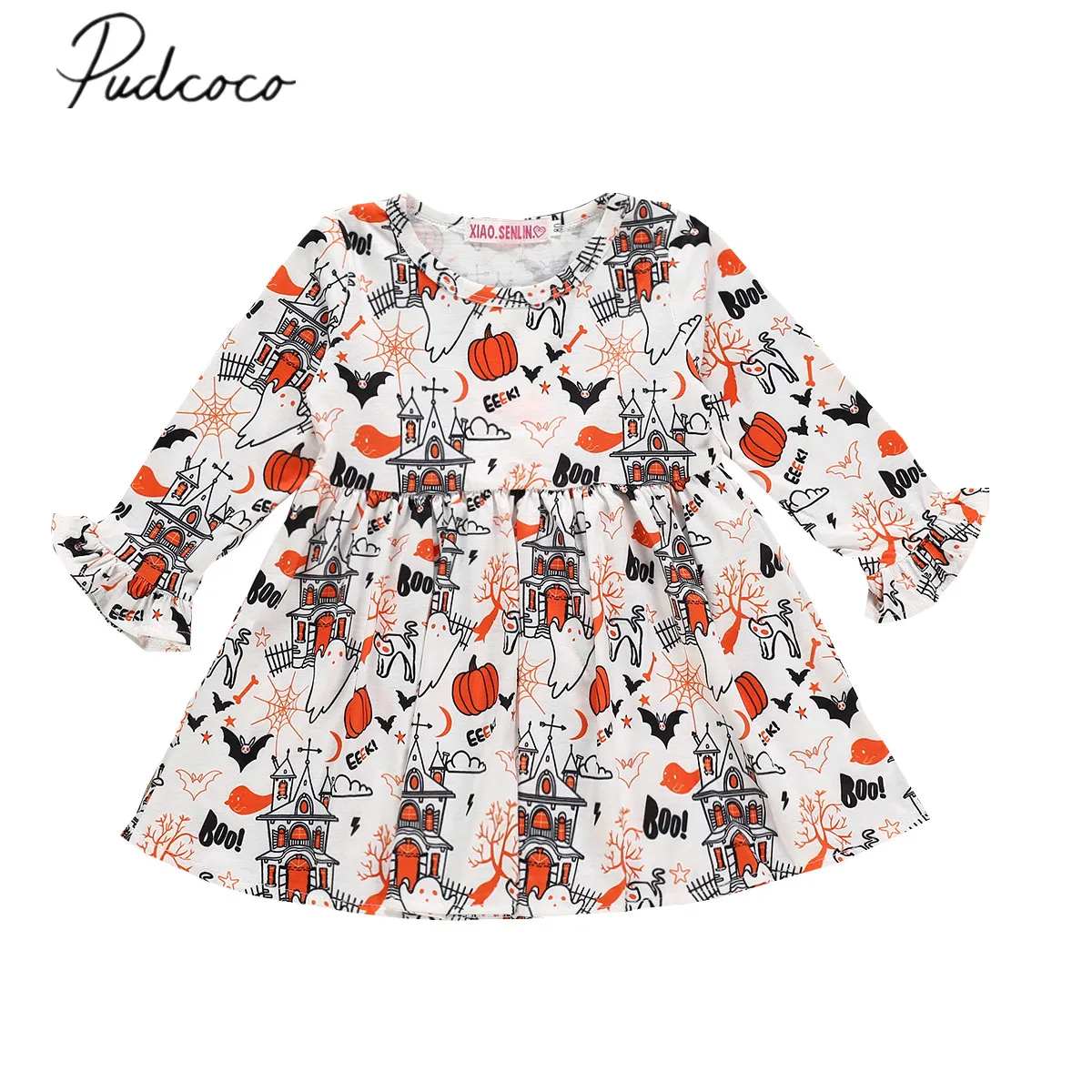 Коллекция 2019 года весенне-осенняя одежда для детей платье маленьких девочек с