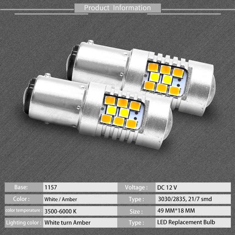 DERI Универсальный 2 шт. Поворотная сигнальная лампа 1157 BAY15D 2835 светодиодные лампы SMD