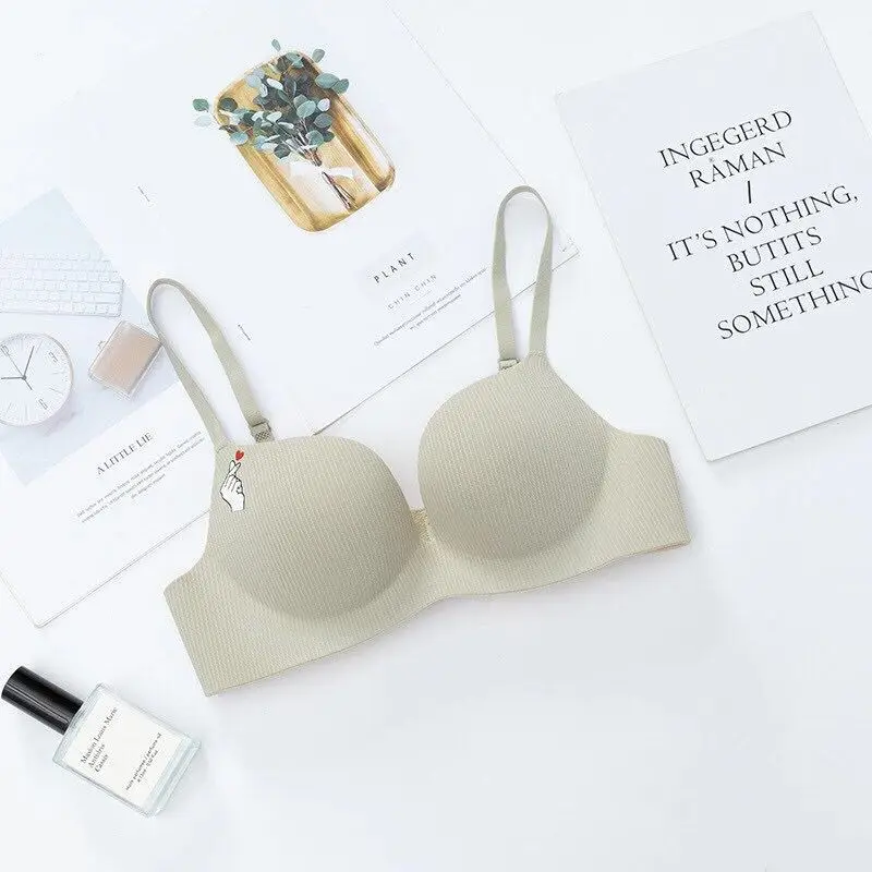 

Fashion Heart Print Seamless Women Bra Sexy Lingerie Simple Comfort Wireless Underwear Push Up Female Bralette