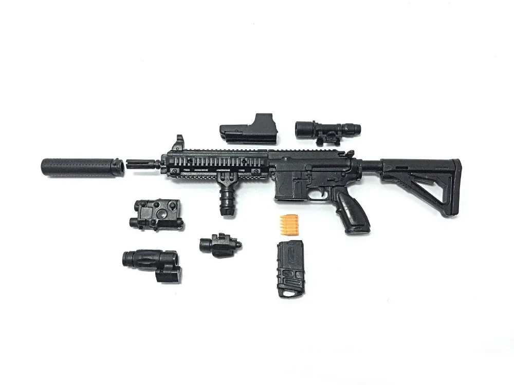 1:6 HK416 АВТОМАТИЧЕСКАЯ ВИНТОВКА 1/6 пластиковая черная модель пистолета сборные