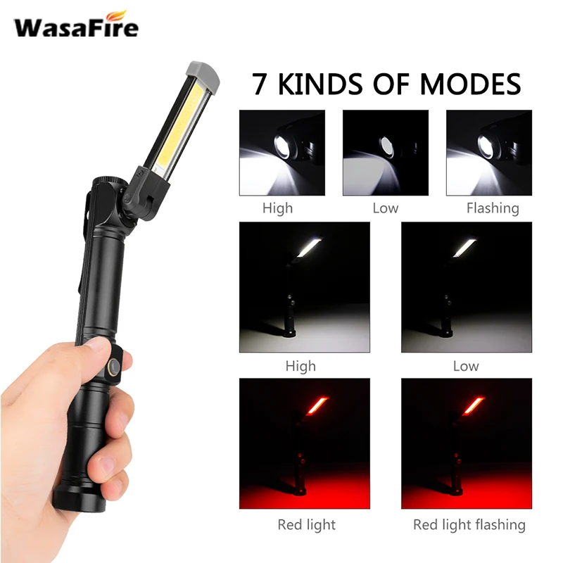 

WasaFire 7 Modes 2* COB Work Lights USB Charging Multi-Functional And Folding Emergency Lights Portable Work Lights Dropshipping