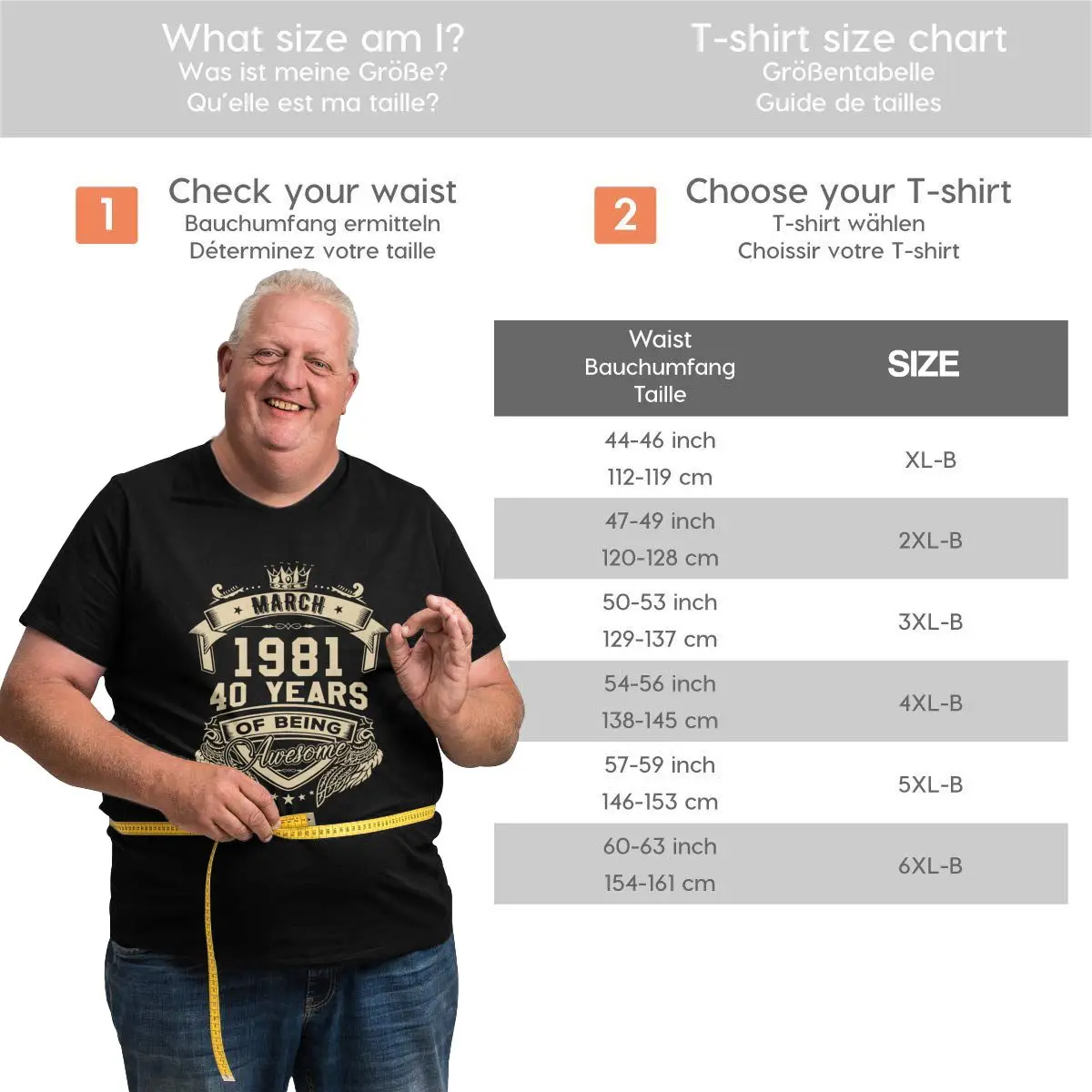 

Men's T-Shirt Born In March 1981 40 Years Of Being Awesome Vintage Big Tall Tee Shirt 40th Birthday Gift T Shirts Oversized 6XL