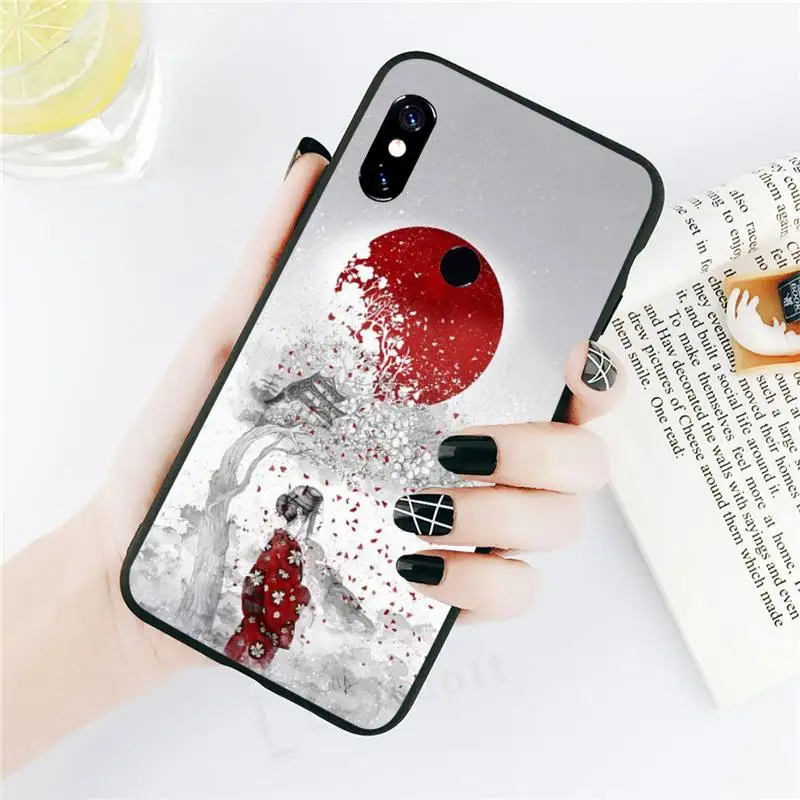

Wave Art Japanese Green Illust Phone Case For Xiaomi Redmi note 7 8 9 t k30 max3 9 s 10 pro lite