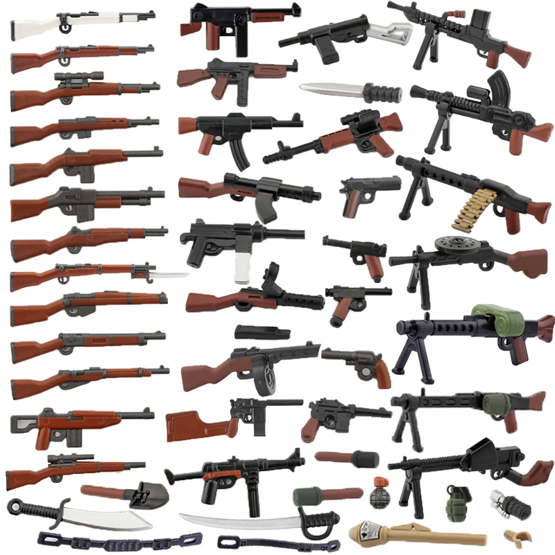 Вторая мировая война, фигурки, оружие, строительные блоки, мини-кирпичи, игрушки, подарки, США, немецкий советский пистолет, меч, ремень, пистолет