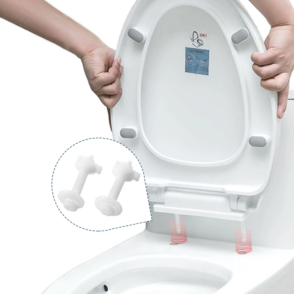 

1Pair Replacement Toilet Seat Hinge Bolt Screws with Nuts and Washers Fixing the Top Toilet Seat Toilet Seat Repairing Parts Set