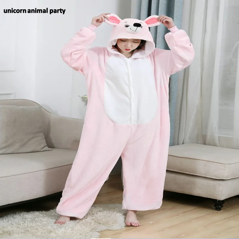 Кигуруми на Хэллоуин Рождество для мужчин и женщин Косплей розовой мышкой Onesies