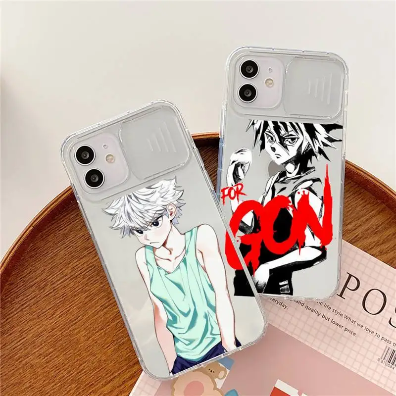 

hunter x hunter hisoka Phone Case transparent For iPhone 7 8 11 12 X XS XR MINI Pro Max Plus Slide Camera Lens Protect shell