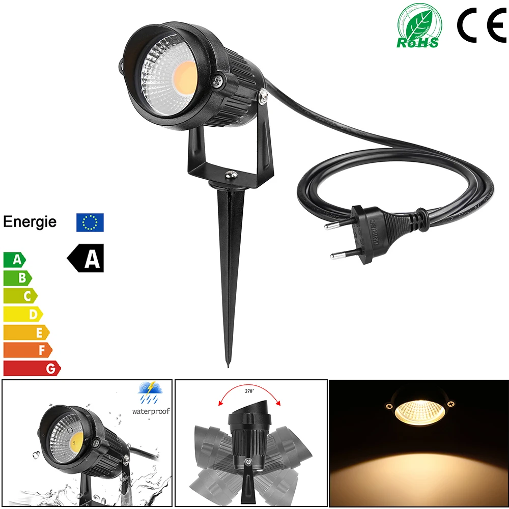 Водонепроницаемый светодиодный светильник для газона 3 Вт COB Светодиодный