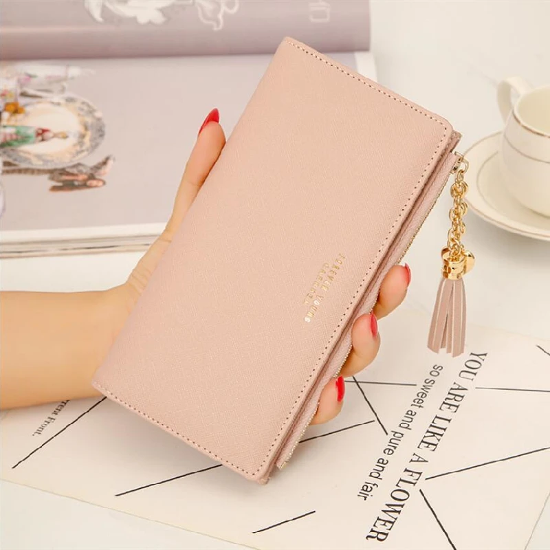 2020 new Tassel Wallet Women Long Cute Wallet Leather Tassel Women Wallets Zipper Portefeuille Female Purse Clutch Cartera Mujer fringe women s wallet fashion little cute wallet women s short leather wallet mini wallet portefeuille women s wallet clutch