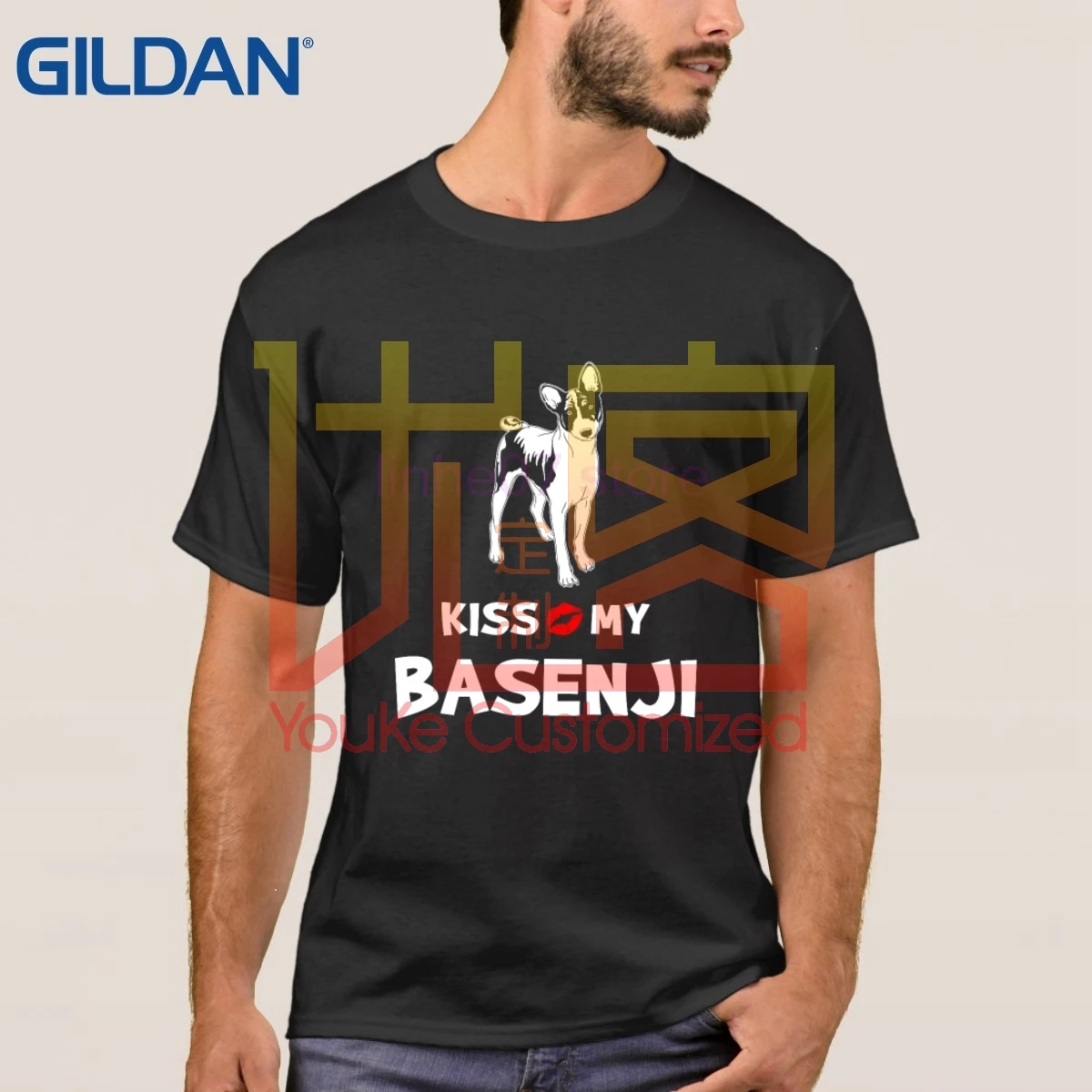 Мужская футболка с круглым вырезом и коротким рукавом Basenji L40 черная из 100%
