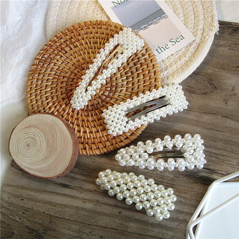 

Fashion Imitiation Pearl Hair Clip Barrettes for Women Girls Handmade Pearl Flowers Hairpins Hair Accessories