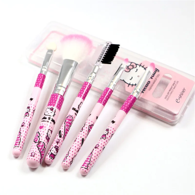 Здравствуйте милый кот Кисточки для макияжа Набор мини коробка портативный
