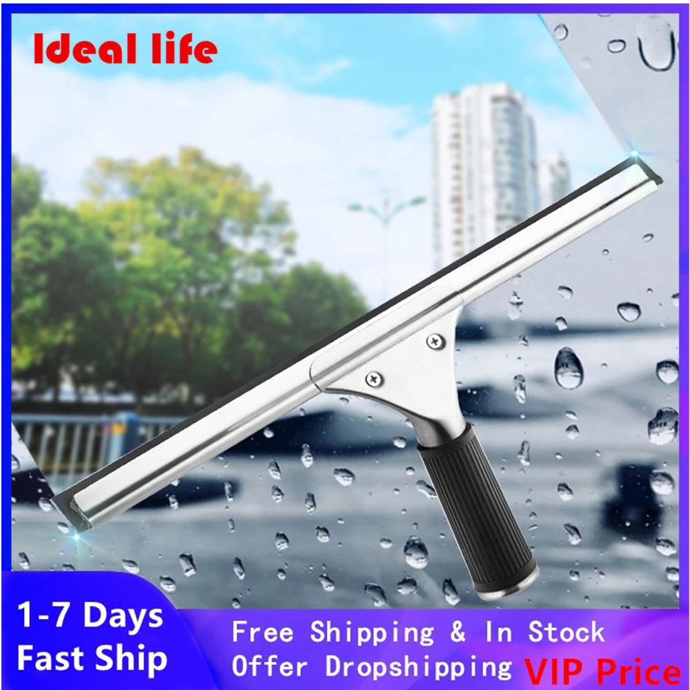 Glass Wiper Removable Non-Slip Shutter Brush Cleaner Home Car Squeegee Wiper For Home Windows Bathroom Tiles Shower Glass Screen