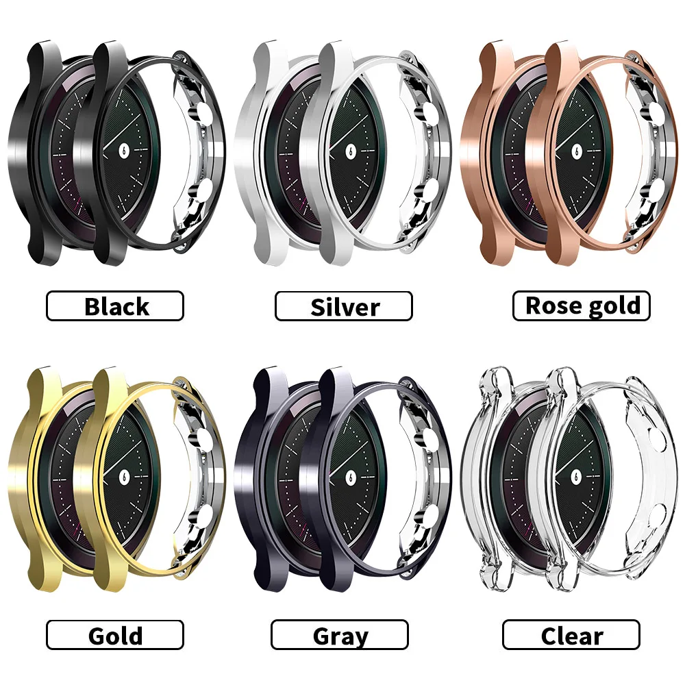 2020 Soft TPU Cases for Huawei Watch GT 42mm Elegant Band Covers Smart Protector 2 Pro 46mm Accessories | Электроника