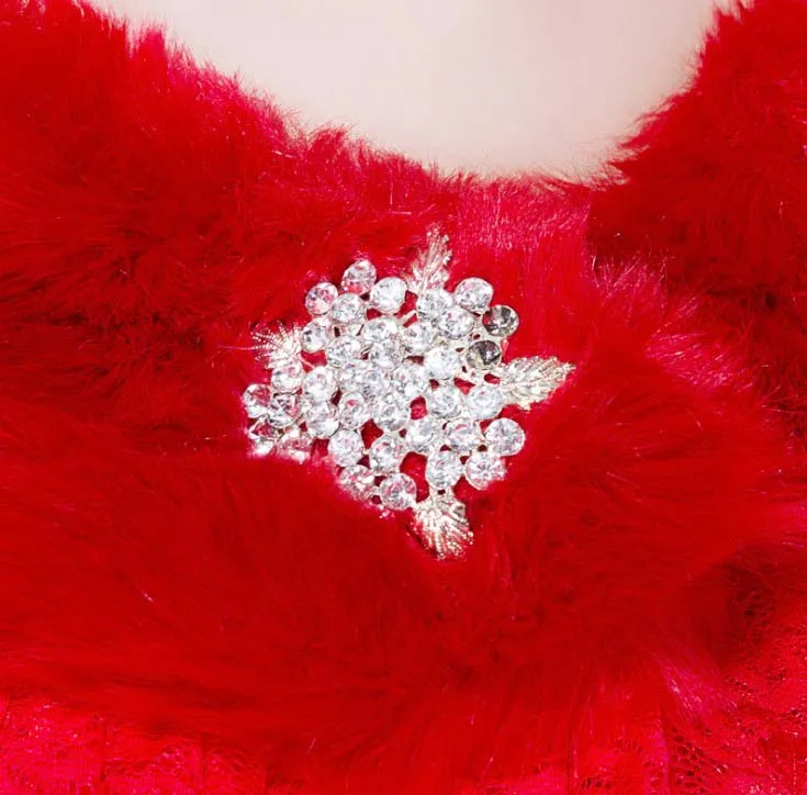 2020 Дешевые Красные кружевные женские зимние свадебные искусственные меховые