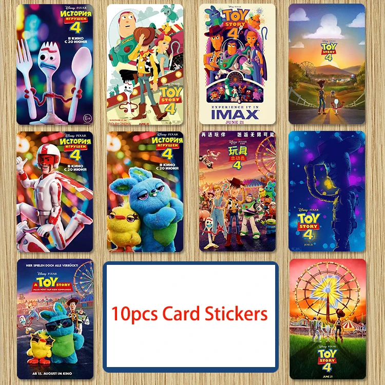 10 шт./лот История Игрушек 4 форки Вуди Базз Лайтер Кредитная карта автобус