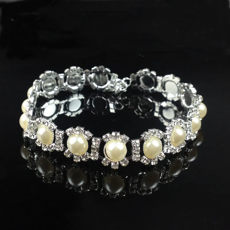 Стразы жемчужное ожерелье собачий ошейник сплав бриллиантовые Ошейники для