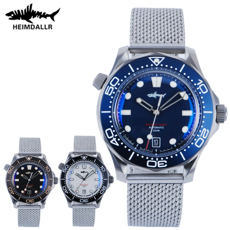 

HEIMDALLR Titanium Sea Ghost Automatic Watch Men 200m Diver Watch Japan NH35 Mechanical Wristwatch 2021 New Arrival C3 Luminous