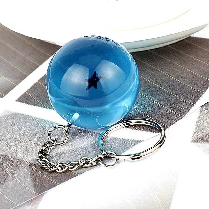 Брелок для ключей в стиле аниме кольцо с подвеской виде голубого оранжевого шара