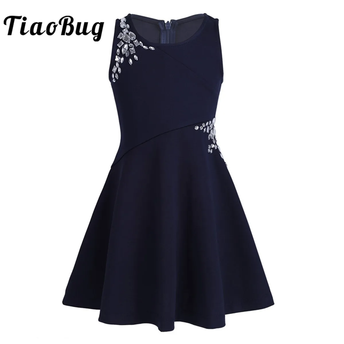 

Little Bridesmaid Dress with Glittering Rhinestones Kids Dresses for Girls Wedding Party Princess Vestido Girls Summer Dress