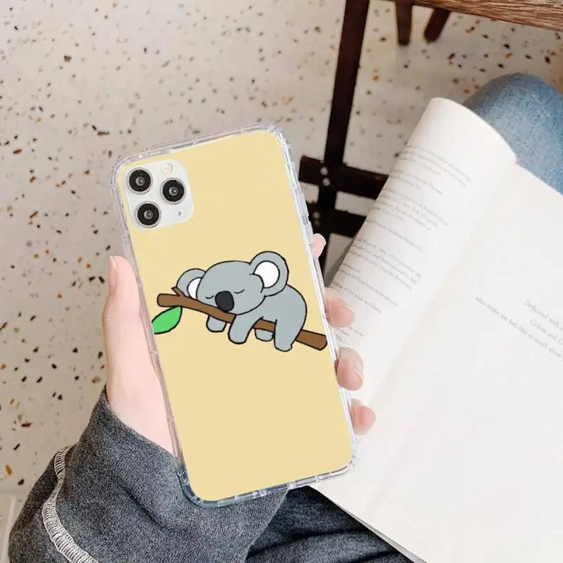 

Animal sleeping koala Phone Case Transparent soft For iphone 5 5s 5c se 6 6s 7 8 11 12 plus mini x xs xr pro max