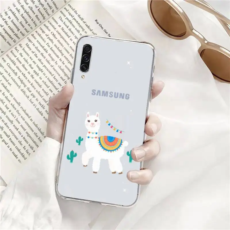 

Cute Llama Alpaca Cartoo Phone Case Transparent for Samsung s9 s10 s20 Huawei honor P20 P30 P40 xiaomi note mi 8 9 pro lite plus