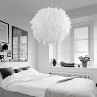 led pendant light feather nordic style shade morden living room bedroom lampshade indoor restaurant hotel decor ceiling lamp
