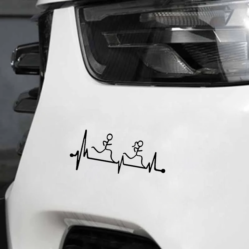 

Car Stickers Personalized Heartbeat Runner Boys and Girls Car Decoration Stickers Are Suitable for Various Models, 16cm*7cm