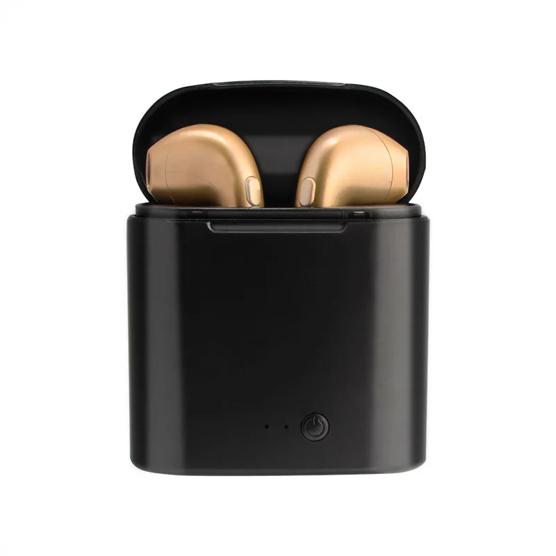 black gold earphone I7 I7s TWS Мини Bluetooth наушники 4,2 Беспроводные наушники с зарядным устройством Автомобильная гарнитура с микрофоном для IPhone мобильного телефона - Цвет: black gold earphone