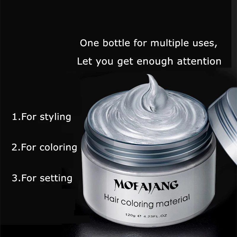 Воск для волос 9 Цвета укладки помада Серебряные Бабушка седые волосы Для Женщин