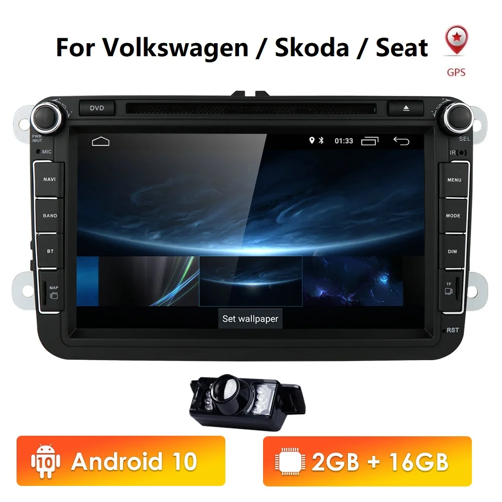 2DIN Android автомобильный dvd для vw passat b7 b6 golf 5 tiguan polo octavia rapid fabia мультимедийный gps плеер