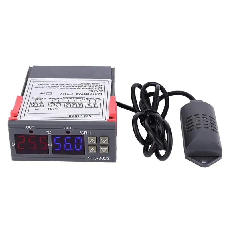 

Digital Thermostat Thermometer STC-3028 Hygrometer Temperature Humidity Controller Regulator For Refrigeration 110V-220V