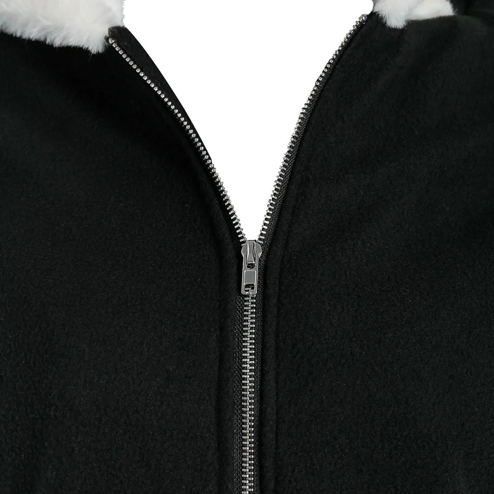 Unisex Long Sleeve Cosplay Cat Ear Faux Furs Insert Zip Up Hoodie Sweatshirt Streetwear Women Oversized Hoodies Moletom Feminino