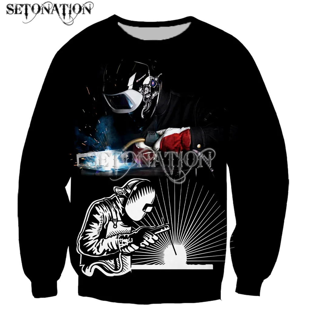 Новинка забавная модная Толстовка с длинным рукавом для рабочих электрика 3D