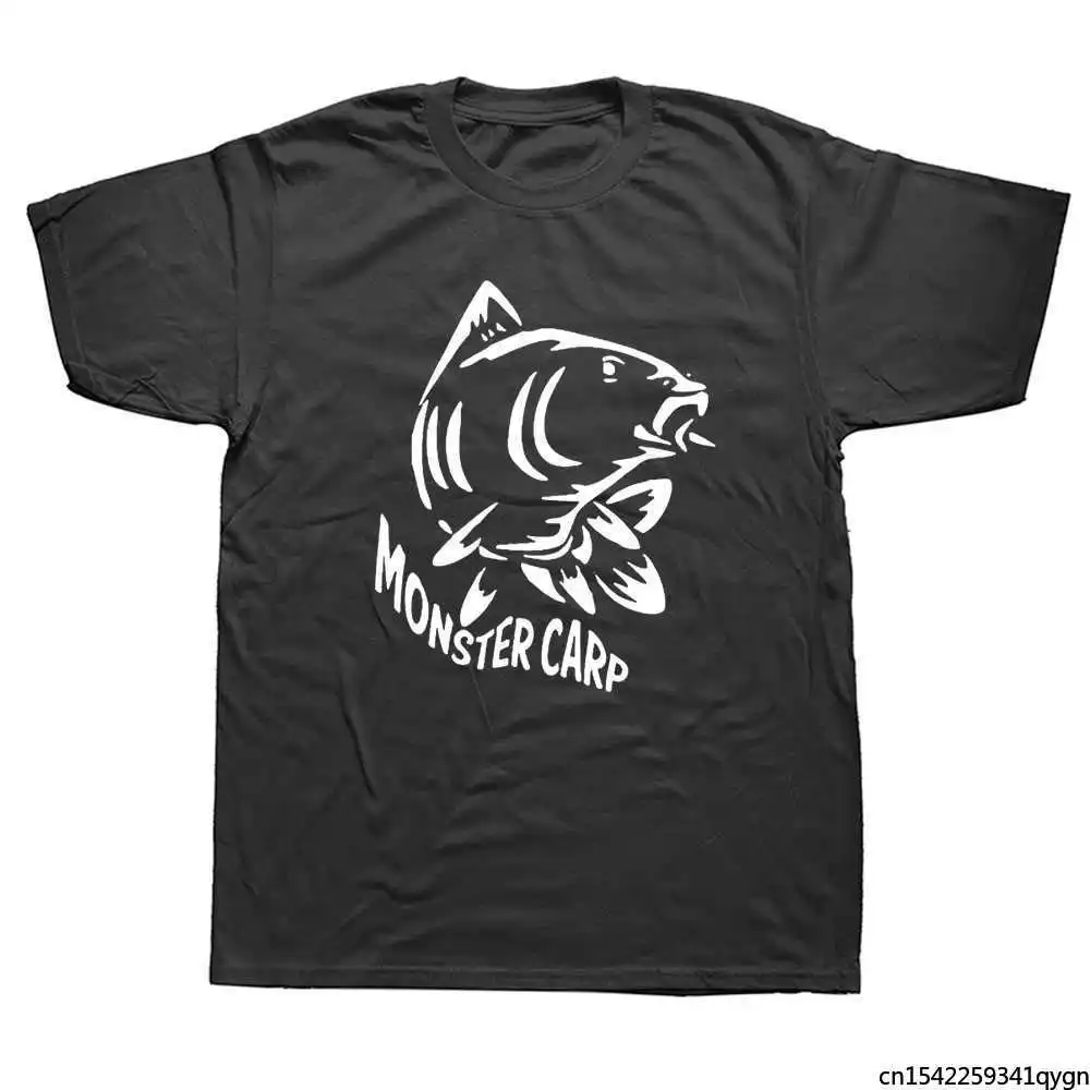 

Novelty Fishing Carp T-Shirt Mens Short Sleeves Oversized Streetwear Hip Hop Printed T Shirts Top Tees