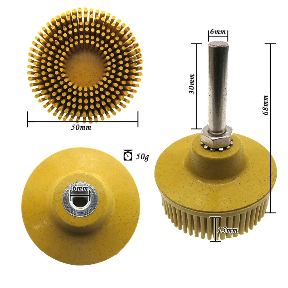 

Electric Drill Disc Brush 1/4\" Shank 6.35mm Shank 65mm Emery + Rubber