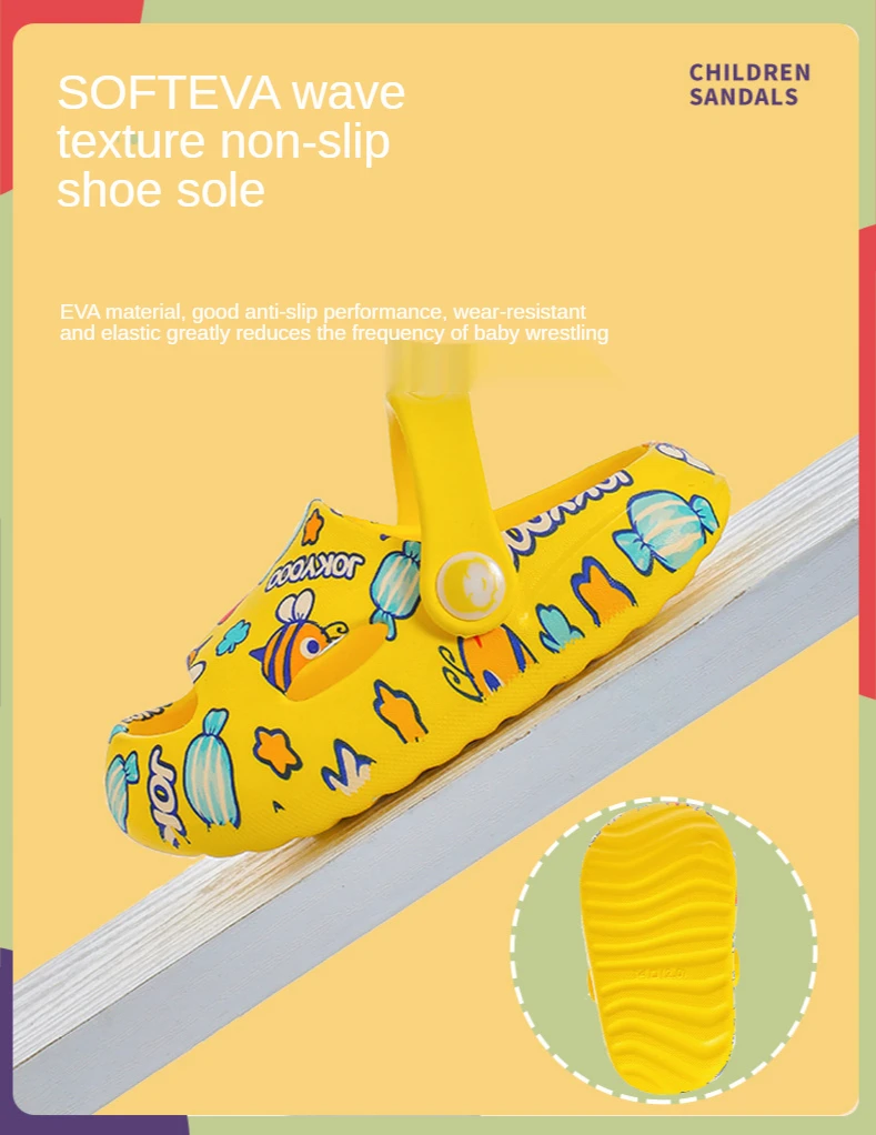 

Kids Hole Shoes Anti-Collision Slippers Non-Slip Soft Bottom Baby Bath Sandals