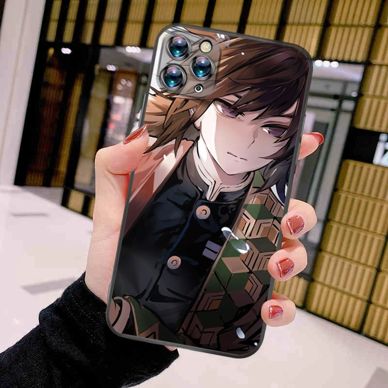 

Anime Demon Slayer Girl Phone Case For iPhone 11 Pro MAX Designer Soft Coque Phone Cove Personalised Kawaii Mobilephone
