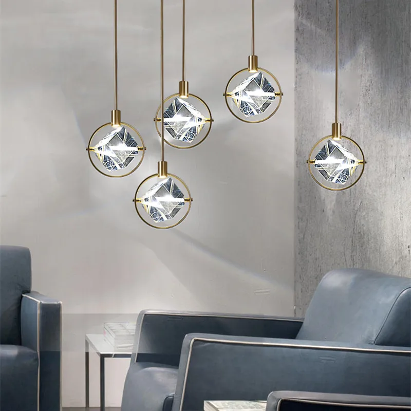 Современные светодиодные хрустальные люстры для ресторана бара кафе подвесные