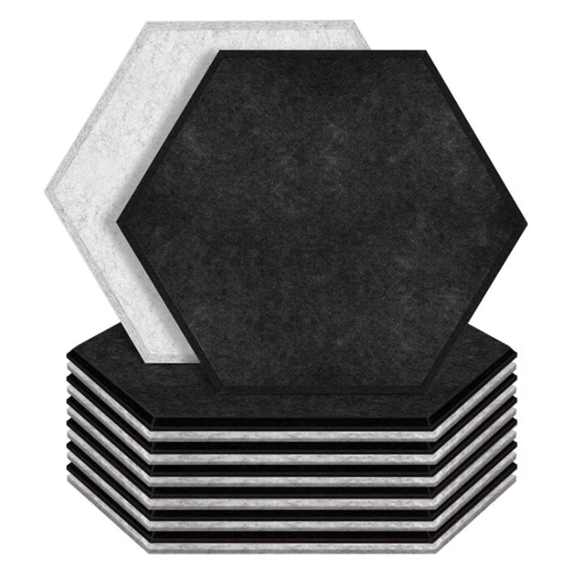 

Quality 12 Pack Hexagon Acoustic Panels Beveled Edge Sound Proof Foam Panels,Sound Proofing Padding for Wall,Acoustic Treatment
