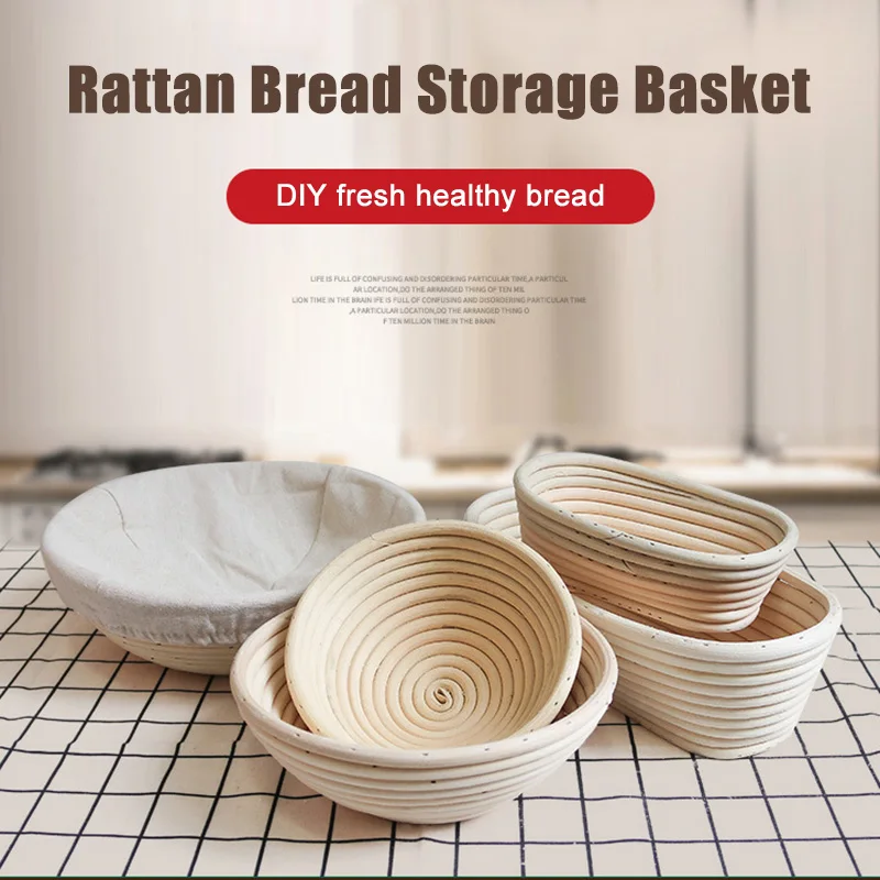

Round Banneton Dough Rising Rattan Bread Proofing Baskets for Home Baking SCVD889