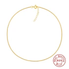 Модное ожерелье AIDE 2021 из стерлингового серебра 925 пробы простая Золотая подвеска Женская цепочка до ключиц вечернее ювелирное изделие Подарочные ожерелья