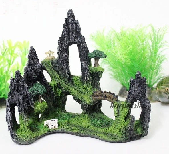 

Rockery Pavilion fish tank decoration, Aquarium landscape resin crafts