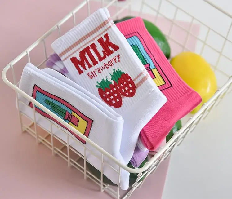 

New Ins Socks Female Stockings Trend Korean Street Wild Hip-hop Autumn and Winter Cartoon Stockings Female