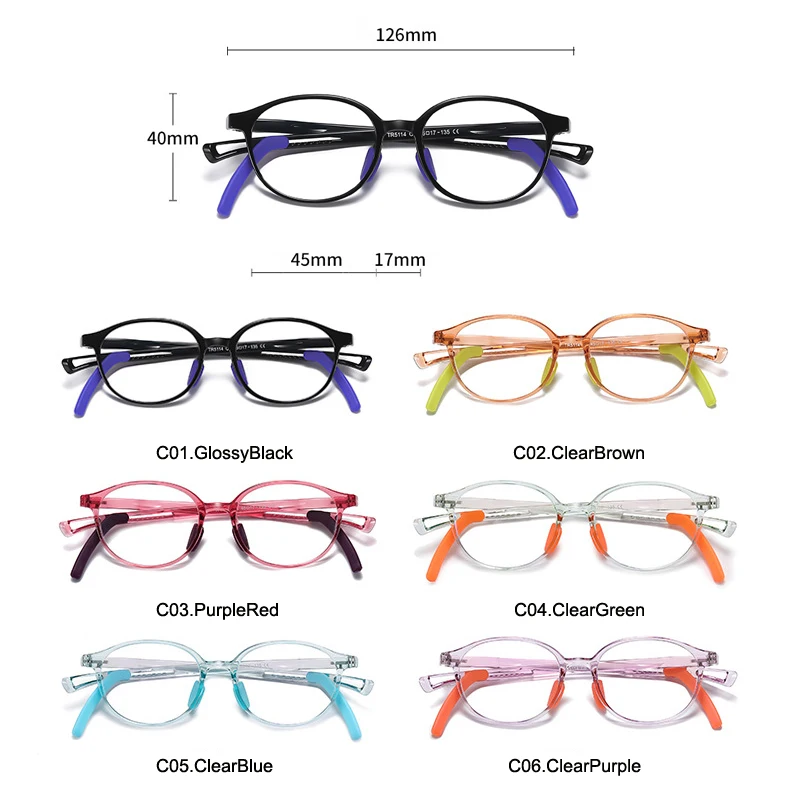 

2021 Kids Anti Blue Light Optical Glasses For Boys Girls Computer Reading Eyeware Fashion Round Glasses Frame UV400 Children