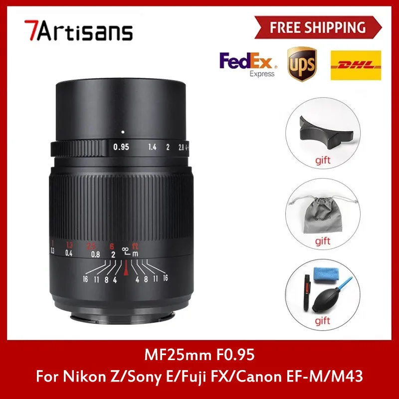 

7Artisans 7 Artisans 25mm F0.95 MF Large Aperture APS-C Prime Lens forSonyE A6600/ NikonZ Z9/ FujiX X-S10/ Canon EOS-M/M4/3Mount