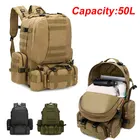 Тактический рюкзак 50 л, мужской военный рюкзак, спортивная тактическая сумка 4 в 1Molle, армейский рюкзак для походов, скалолазания, кемпинга