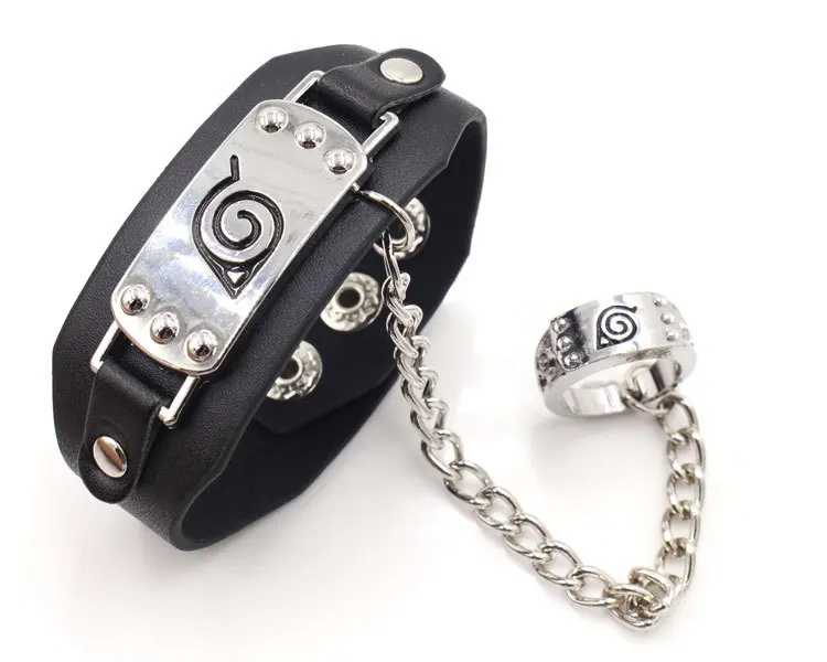 [MYKPOP] Амин Наруто Косплей кожаный браслет + кольцо на палец коллекция фанатов